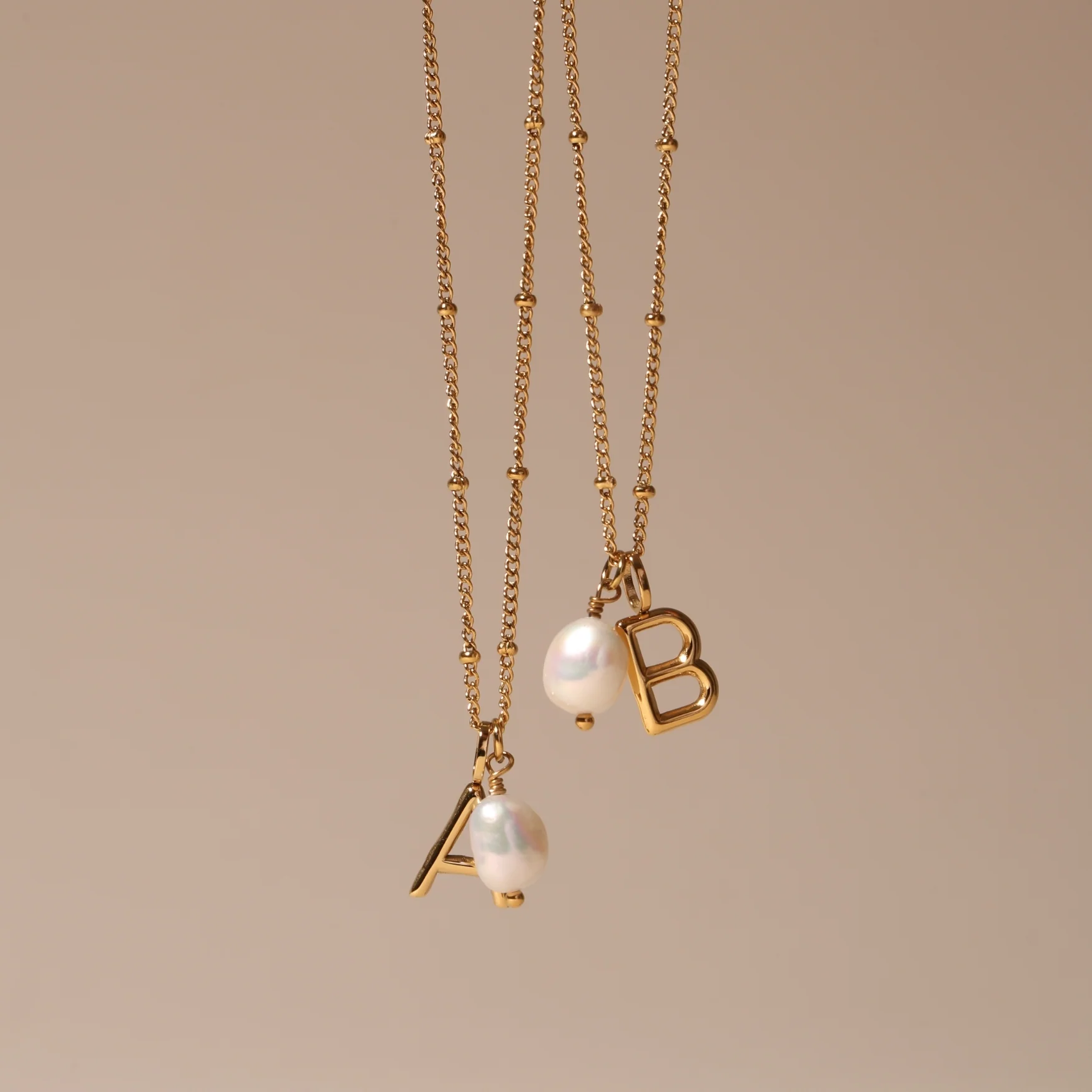 Initial & Pearl Necklace