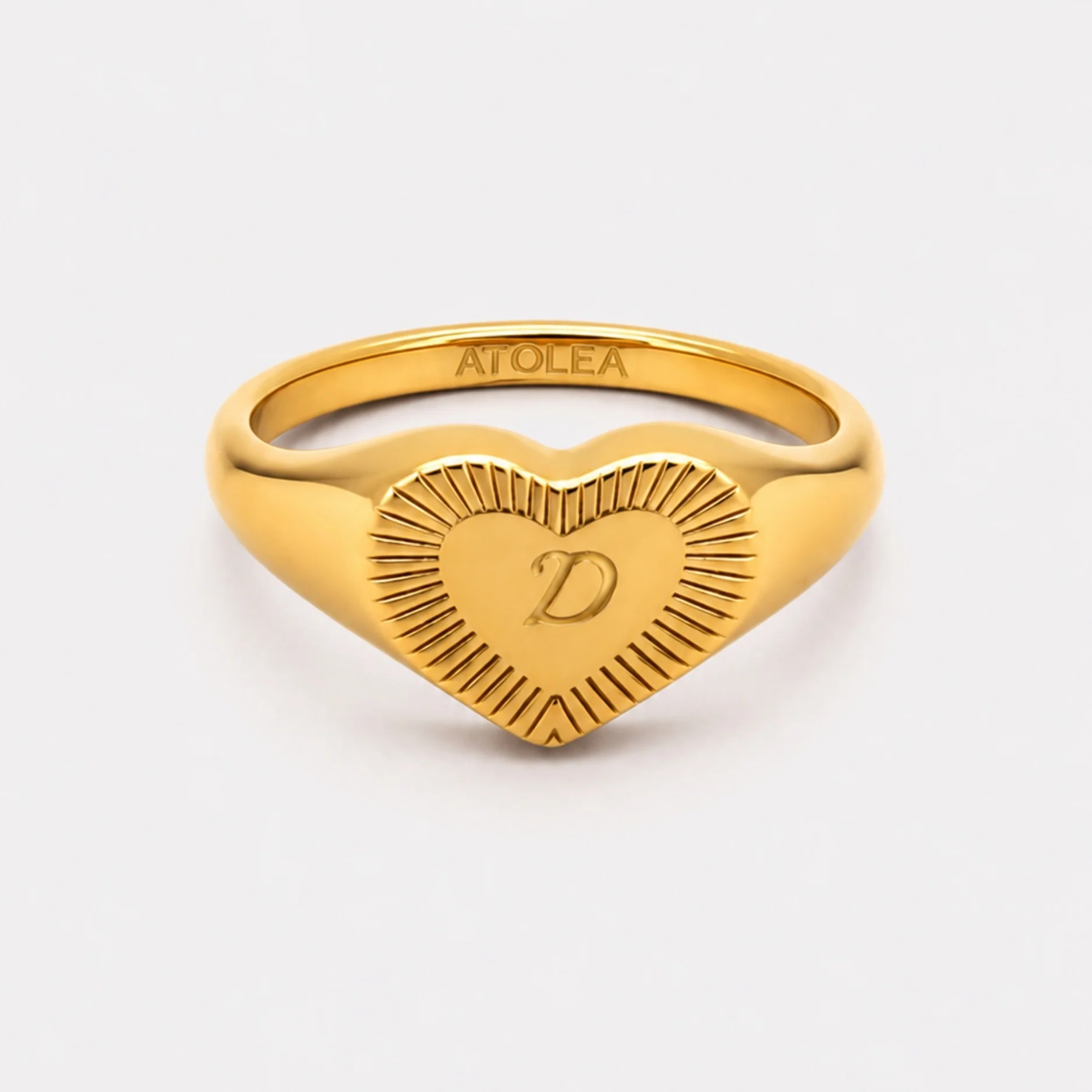 One-Initial Heart Ring