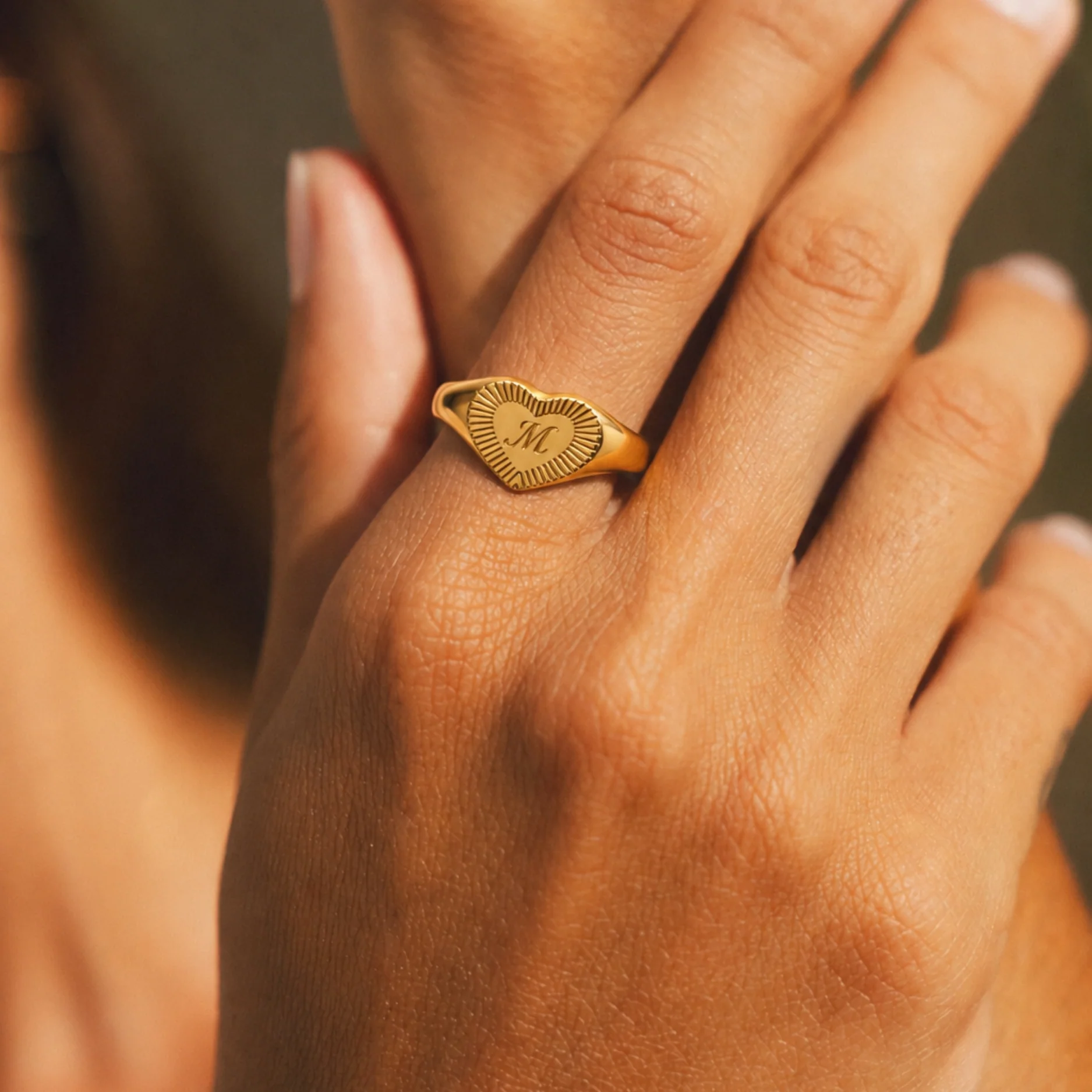 One-Initial Heart Ring - Image 2