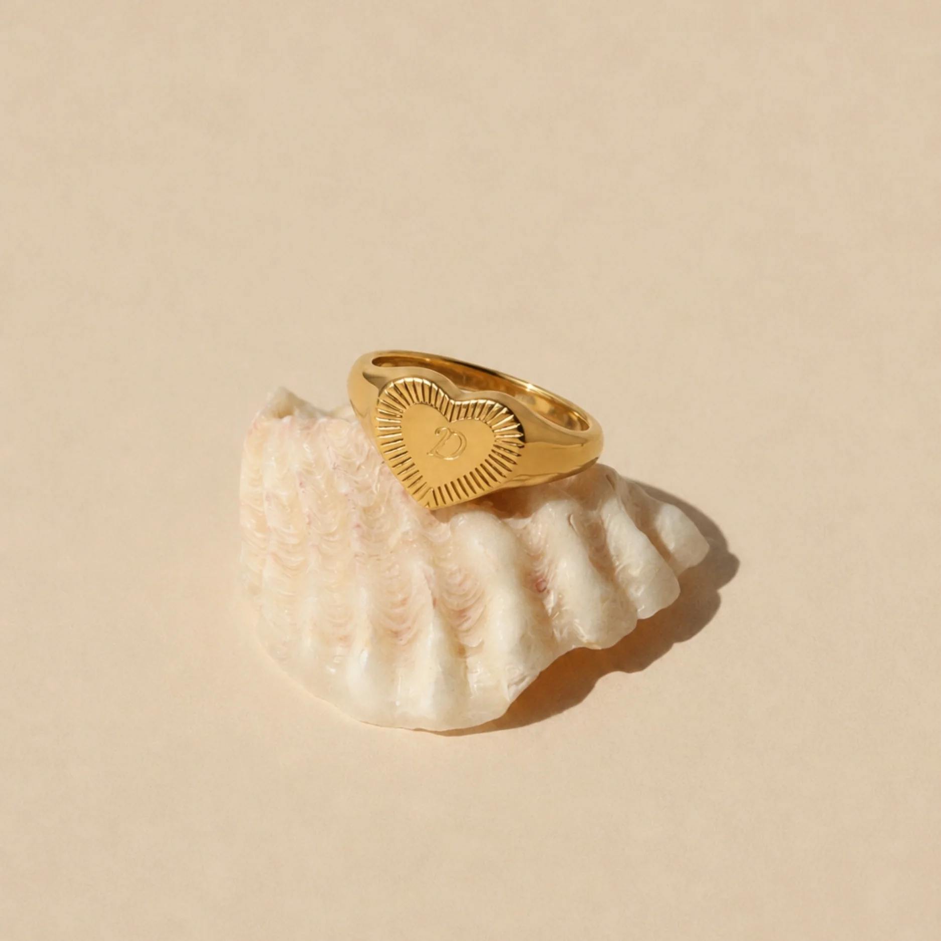 One-Initial Heart Ring - Image 3