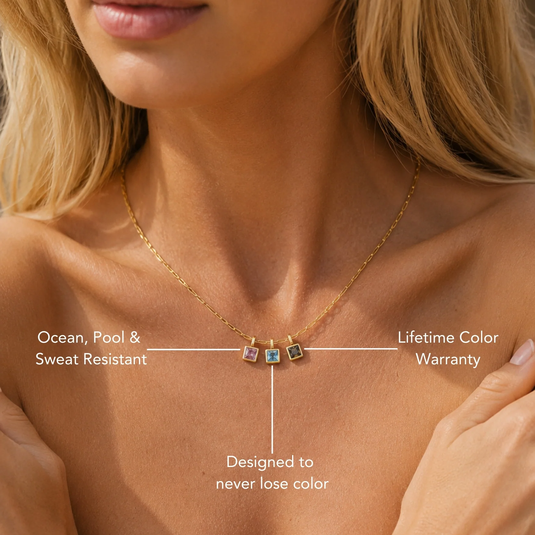 Paperclip Birthstone Necklace - Image 10