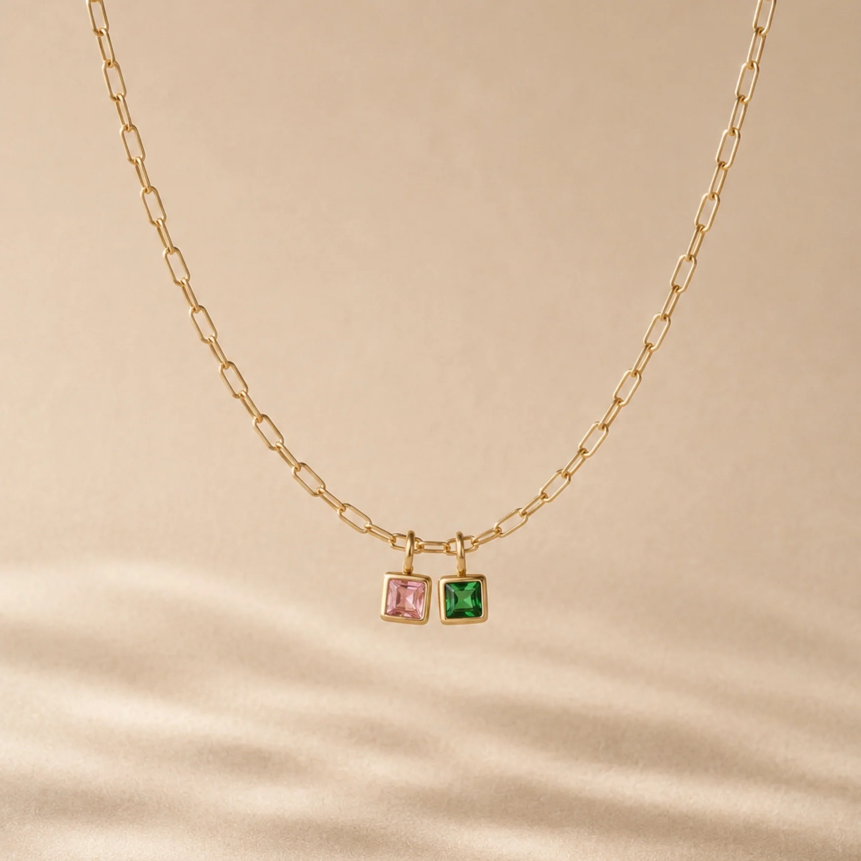 Paperclip Birthstone Necklace - Image 11