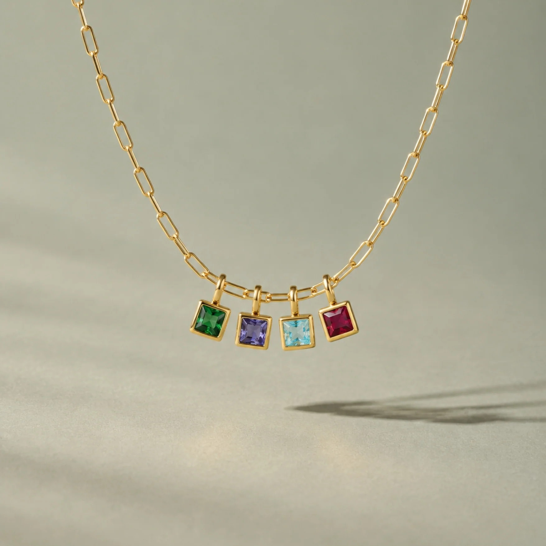 Paperclip Birthstone Necklace - Image 15