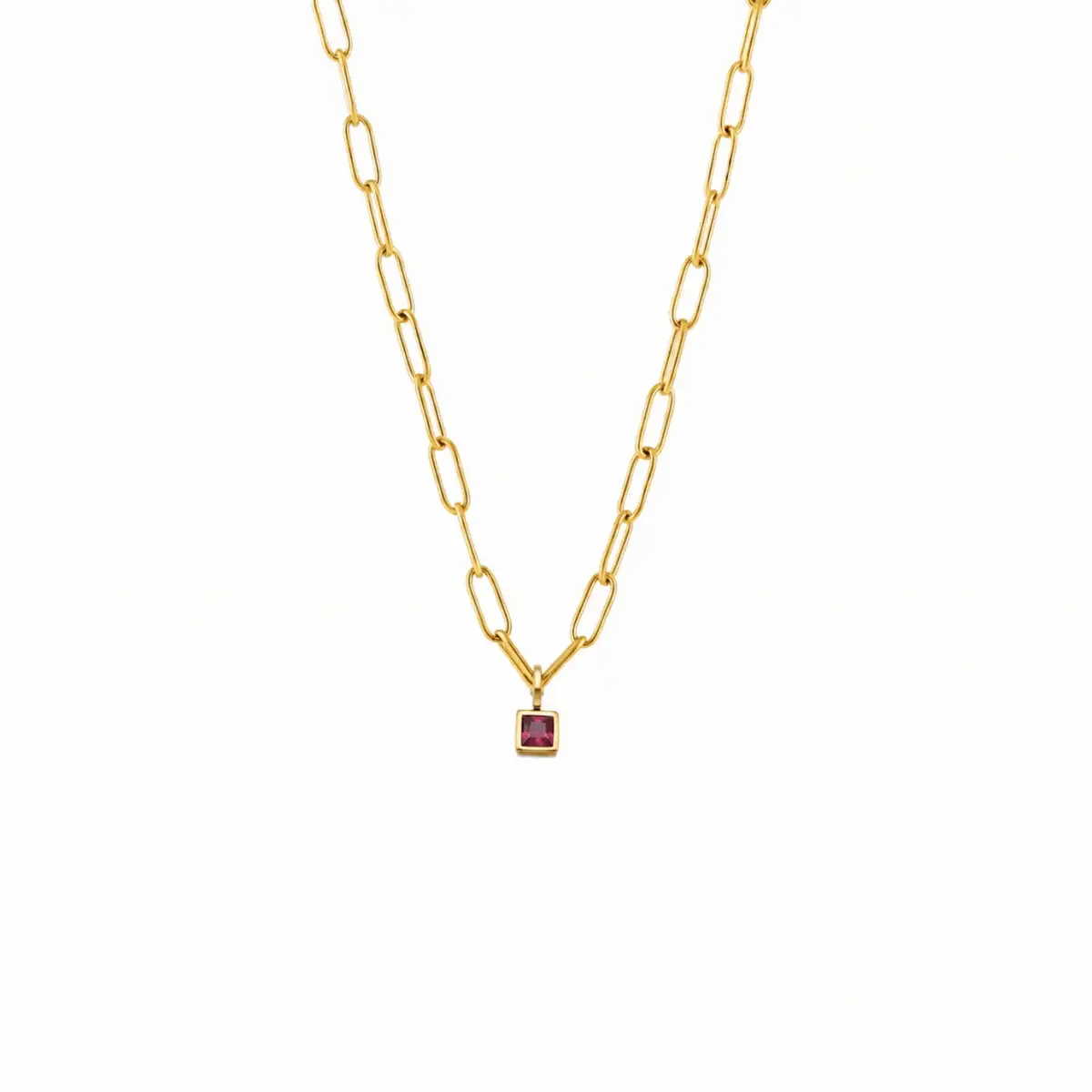 Paperclip Birthstone Necklace - Image 2