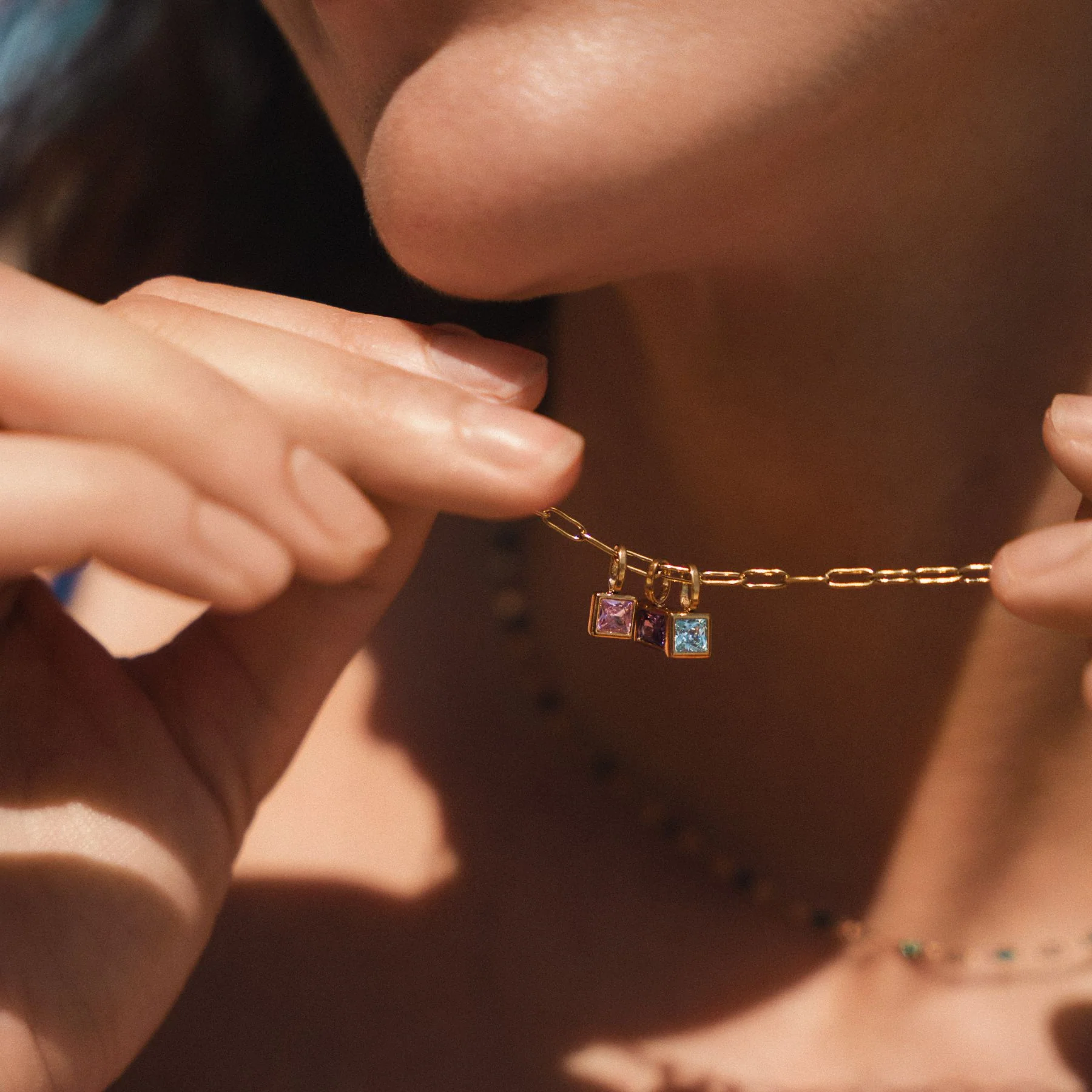 Paperclip Birthstone Necklace - Image 4