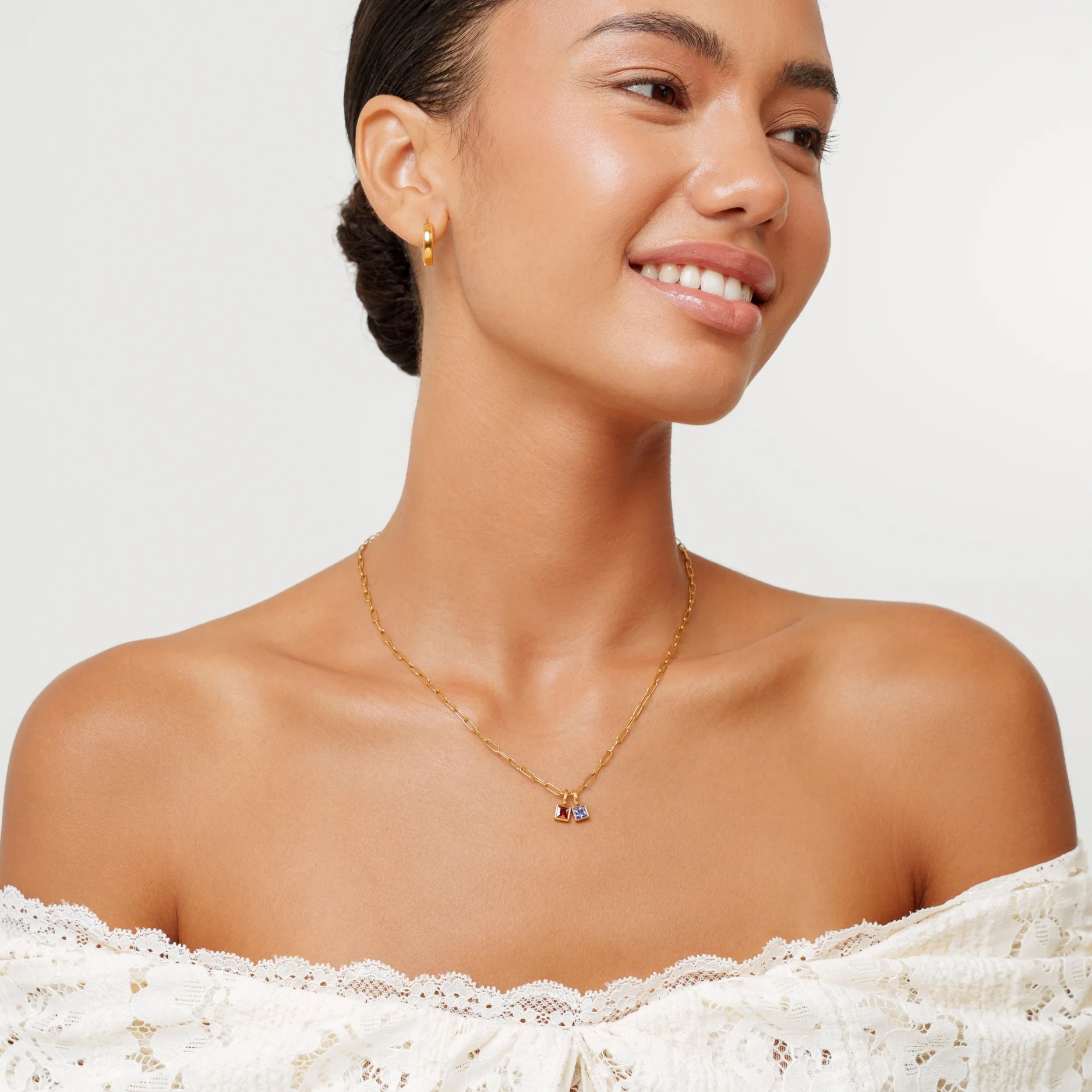 Paperclip Birthstone Necklace - Image 7