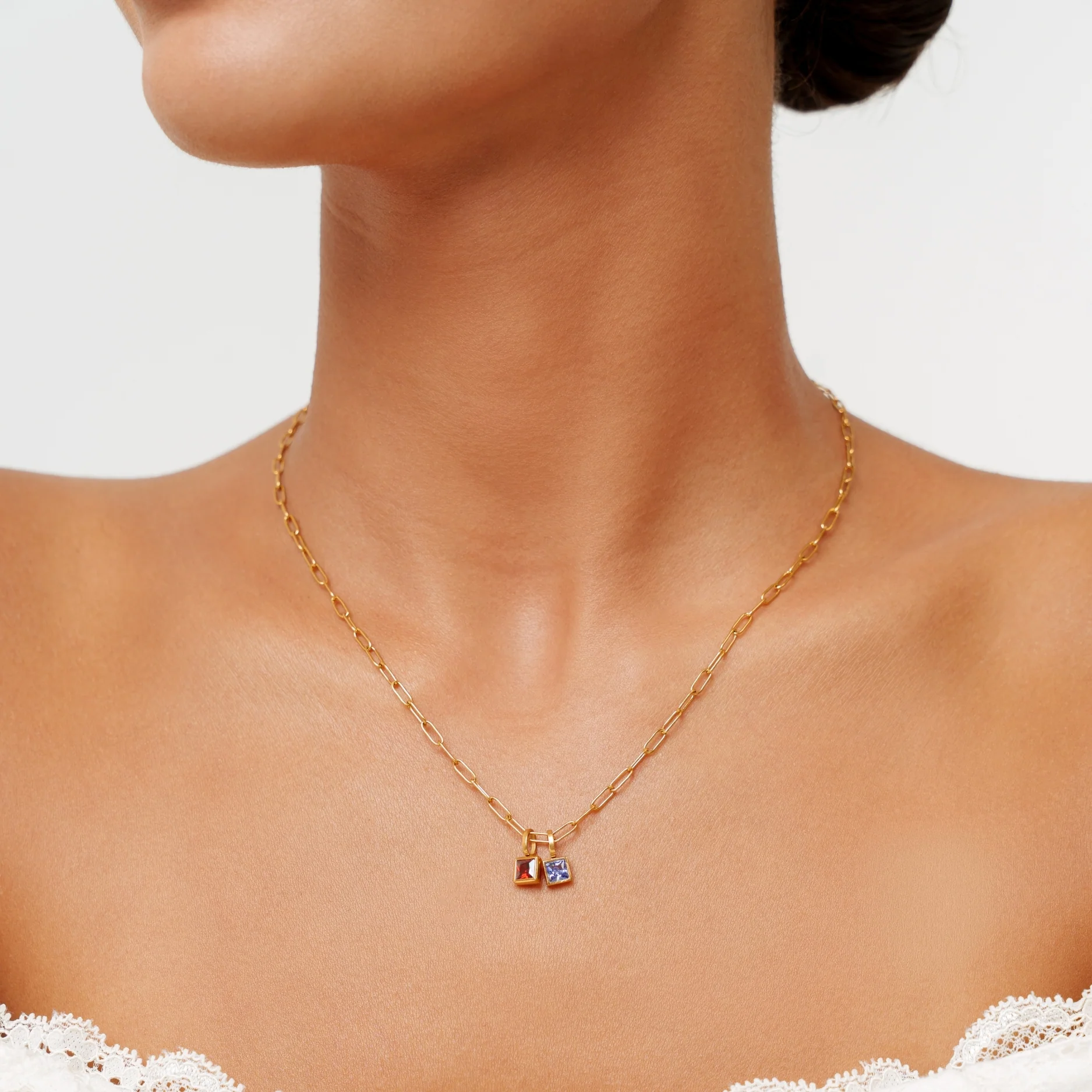 Paperclip Birthstone Necklace - Image 8