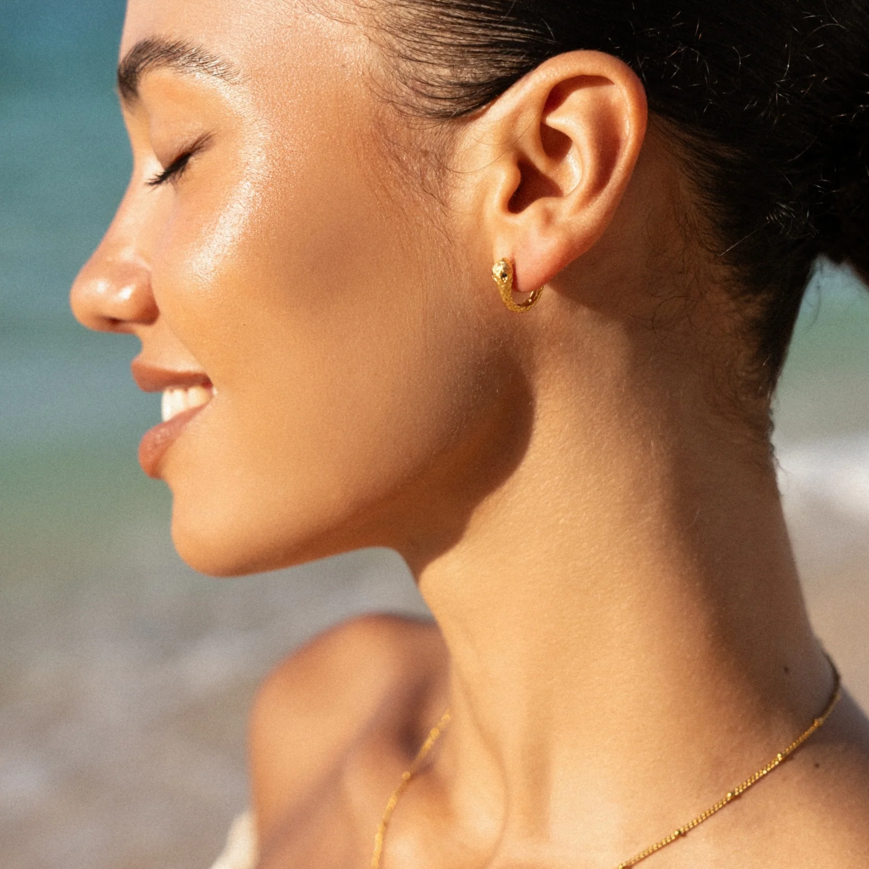Snake Hoops Earrings - Image 3