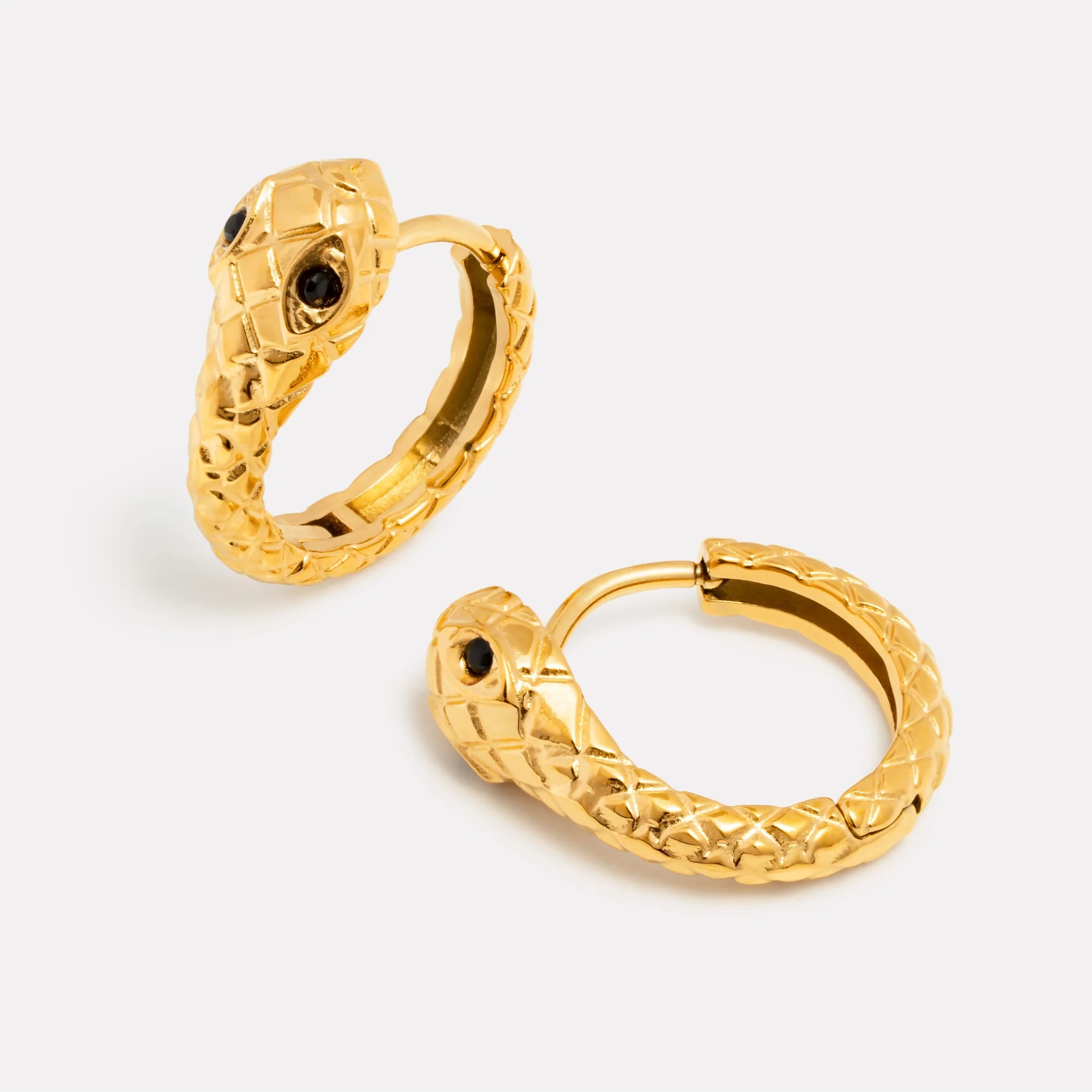Snake Hoops Earrings - Image 4