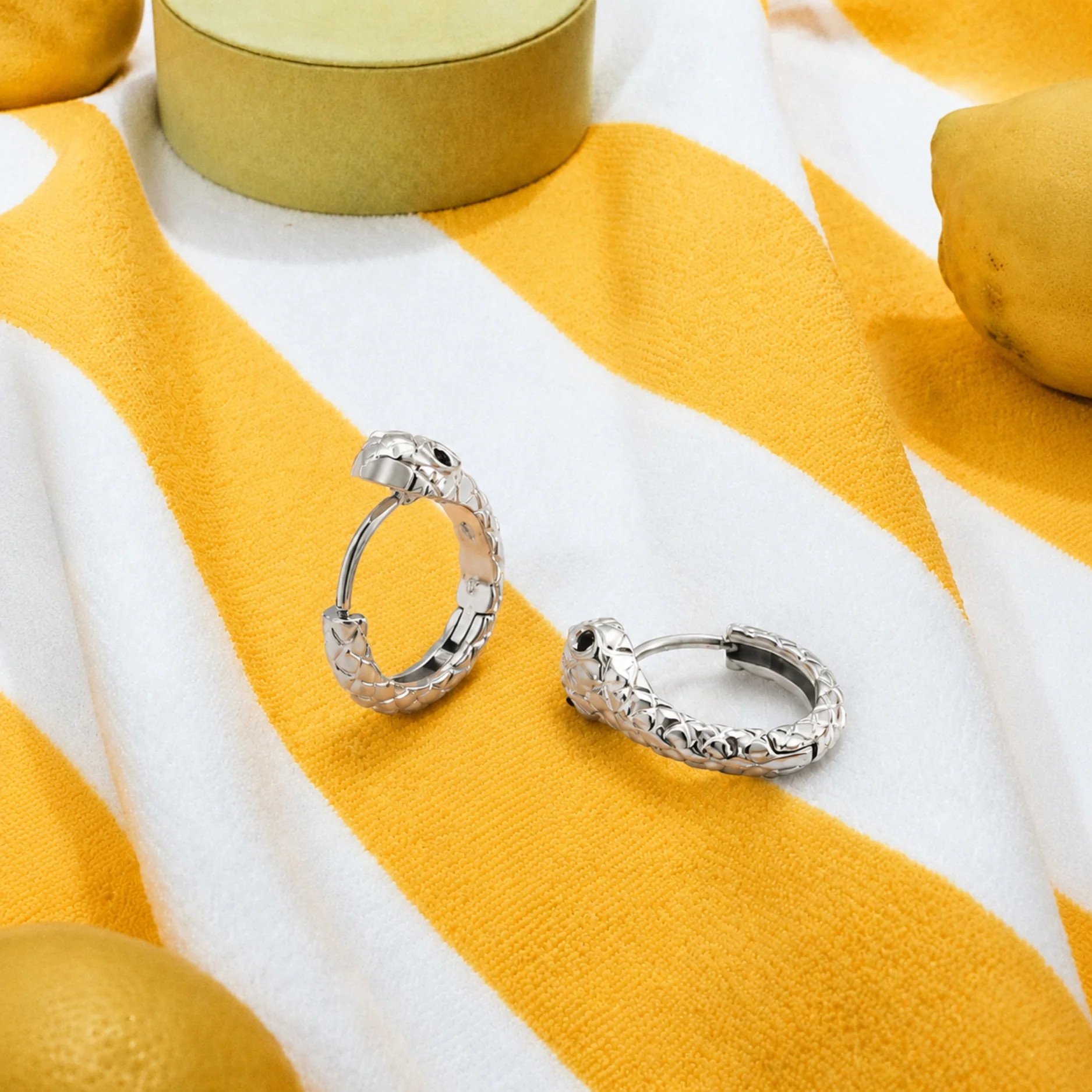 Snake Hoops Earrings - Image 5