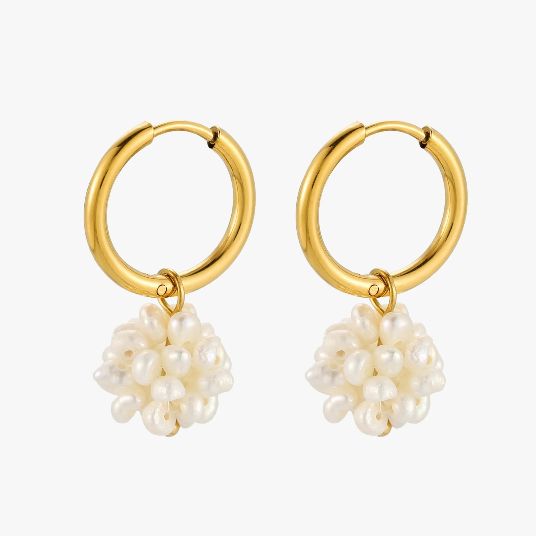 Tiny Pearls Hoops - Image 2