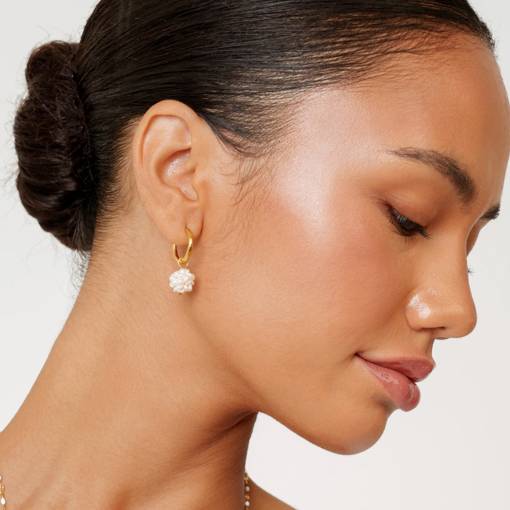 Tiny Pearls Hoops - Image 5
