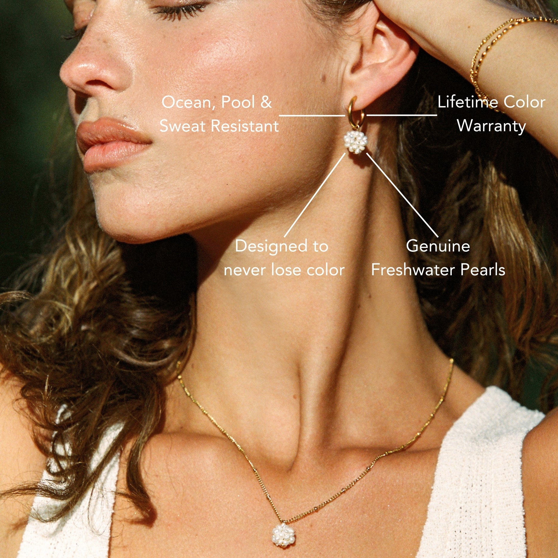 Tiny Pearls Hoops - Image 6