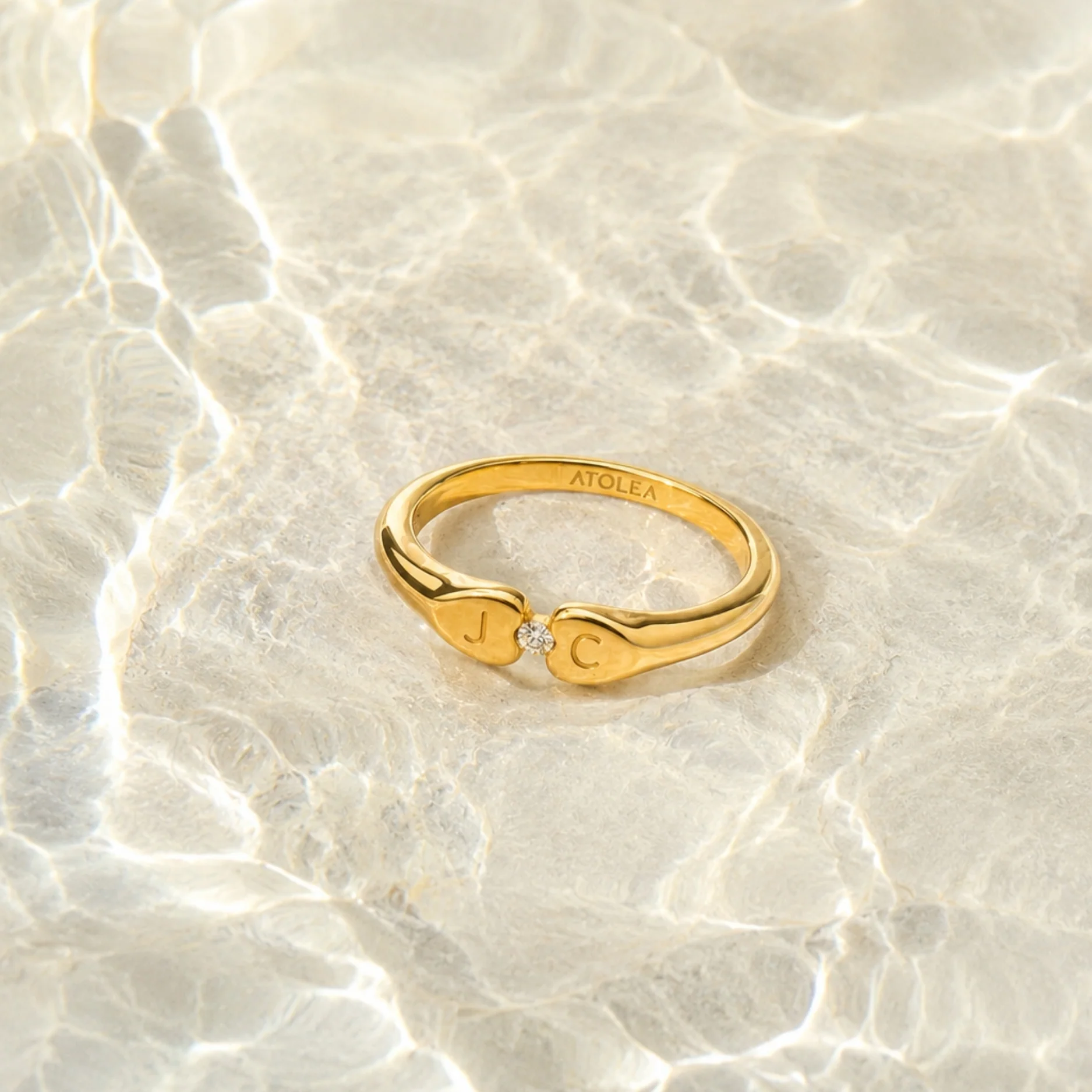Two-Initial Crystal Ring - Image 3
