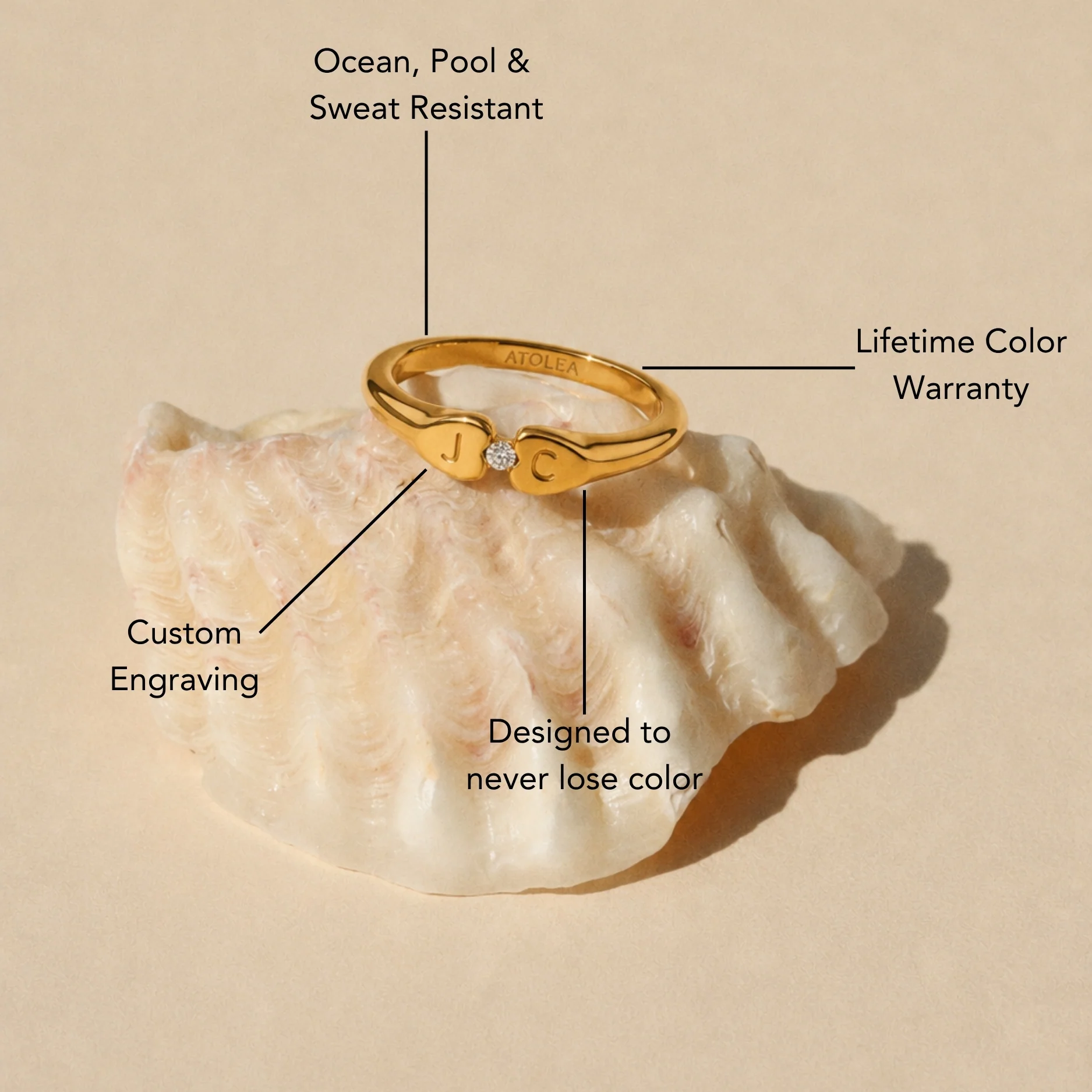 Two-Initial Crystal Ring - Image 4